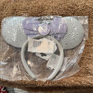 Disney Glittery Silver and Purple Mouse Ears Headband